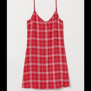 Dress with buttons white checked